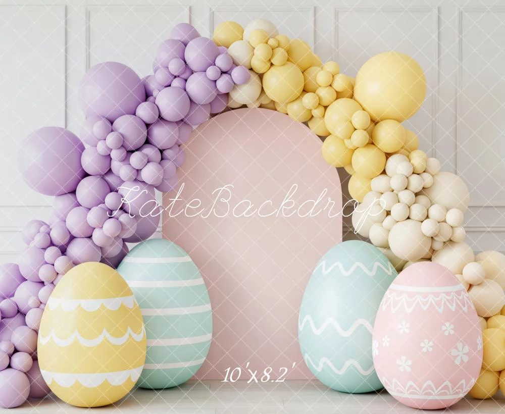 Kate Easter Bunny Eggs Balloon Arch Pastel Fleece Backdrop Designed by Patty Robert - Image 3