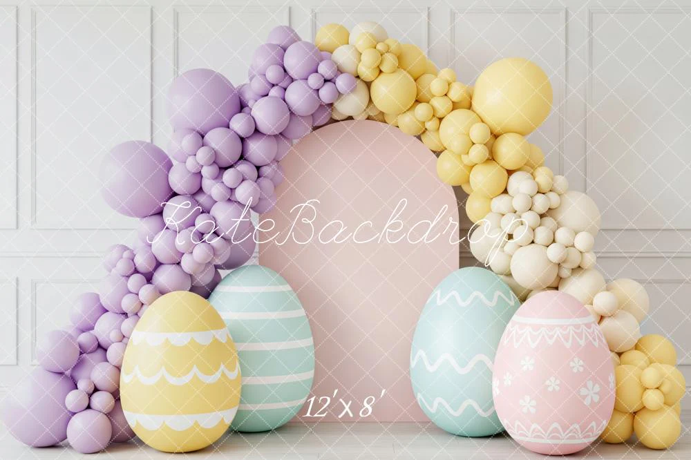 Kate Easter Bunny Eggs Balloon Arch Pastel Fleece Backdrop Designed by Patty Robert - Image 4