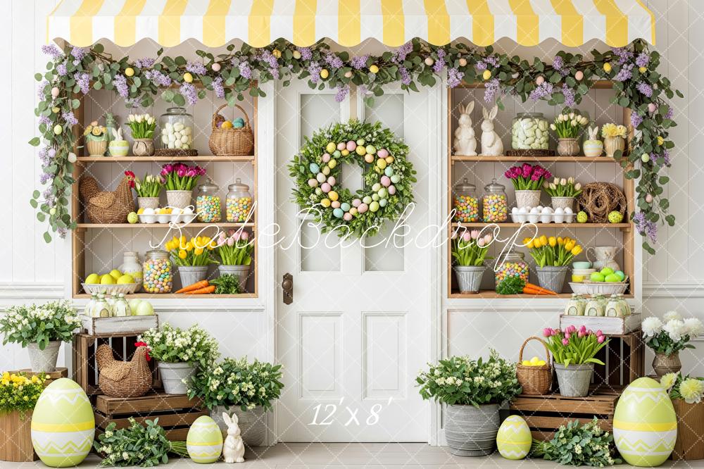 Kate Easter Bunny Eggs Garland Floral Fleece Backdrop Designed by Patty Robert - Image 4