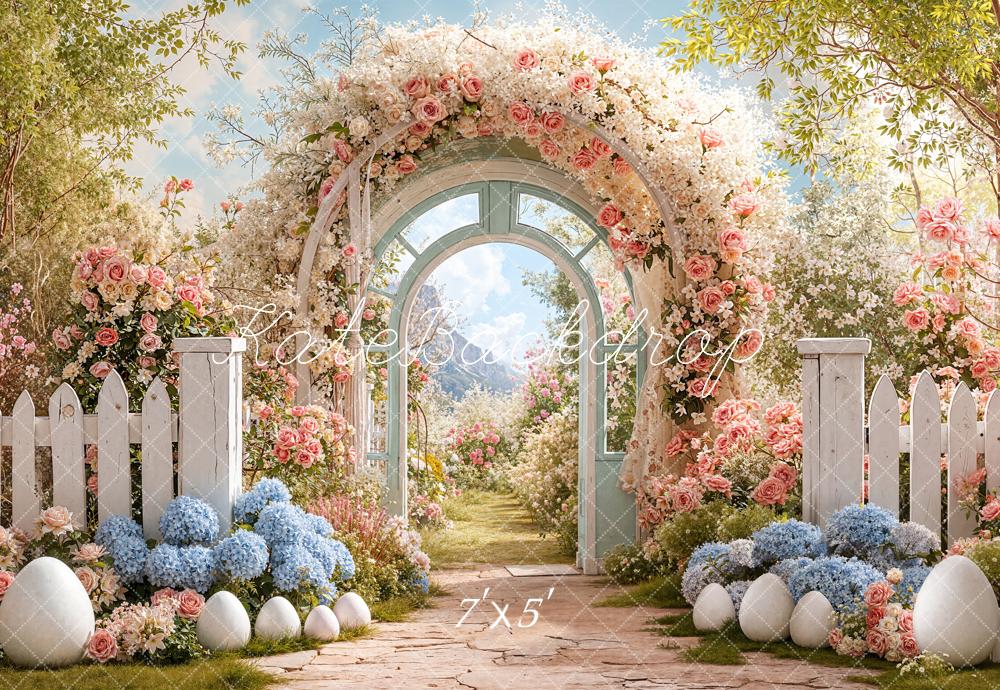 Kate Easter Eggs Floral Arch Garden Backdrop Designed by Chain Photography