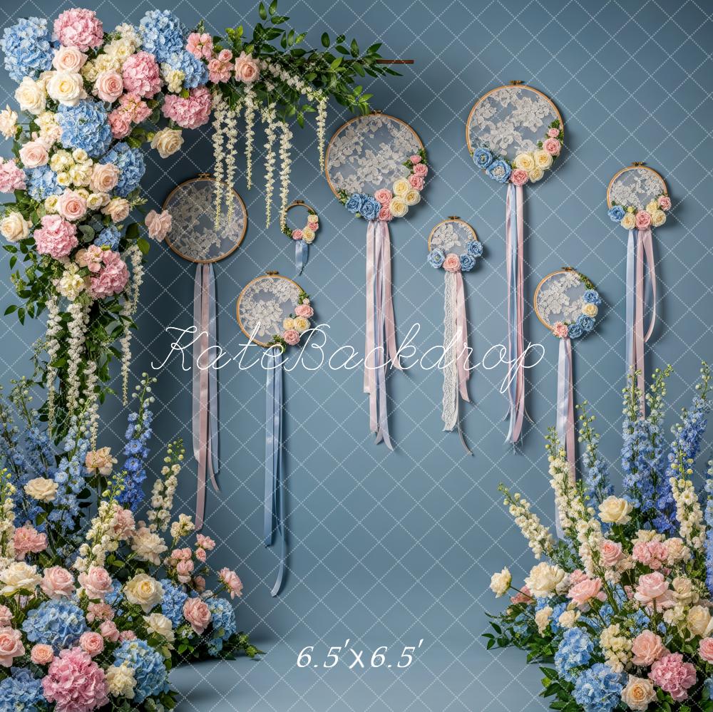 Kate Easter Bunny Floral Dreamcatcher Pastel Backdrop Designed by Patty Robert - Image 2