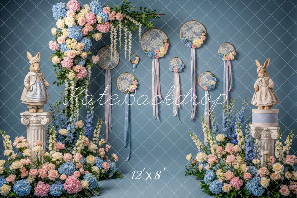 Kate Easter Bunny Floral Dreamcatcher Pastel Backdrop Designed by Patty Robert - Image 8