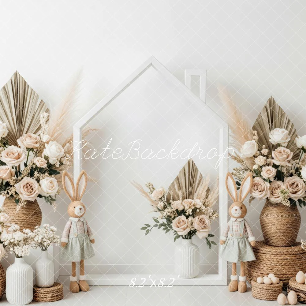 Kate Easter Bunny Floral Eggs Neutral Backdrop Designed by Patty Robert - Image 5