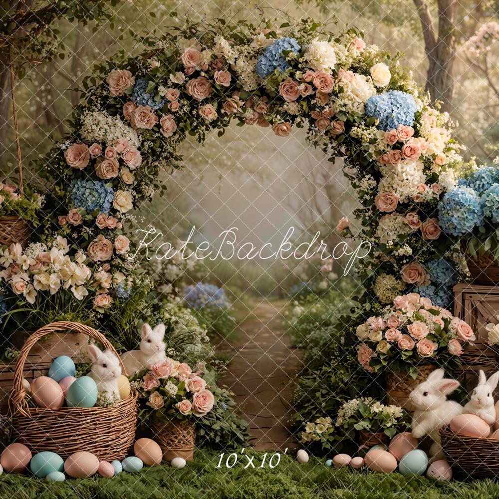 Kate Easter Bunny Flower Arch Forest Backdrop Designed by Emetselch - Image 7