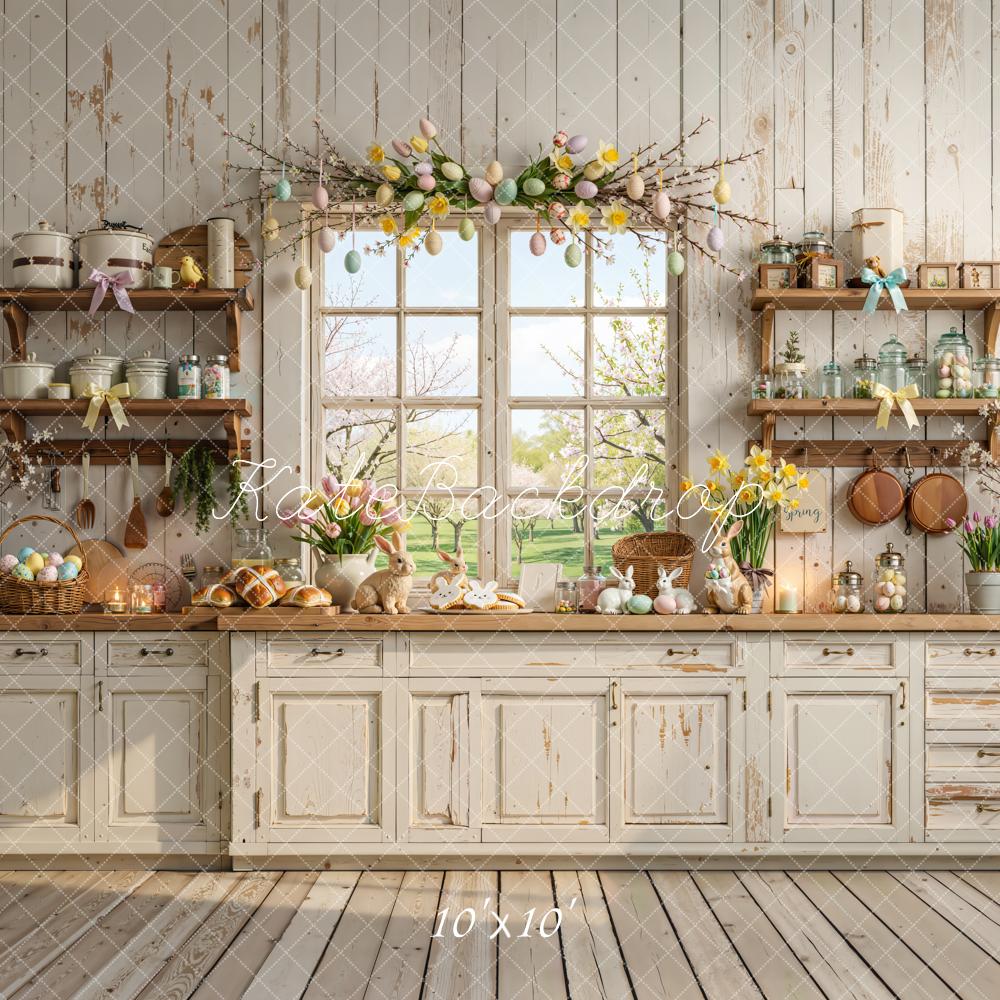 Kate Easter Bunny Kitchen Pastel Eggs Backdrop Designed by Emetselch - Image 7