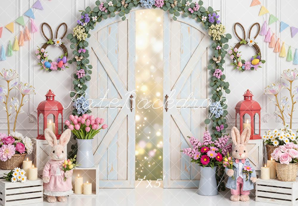 Kate Easter Bunny Pastel Barn Door Backdrop Designed by Mini MakeBelieve