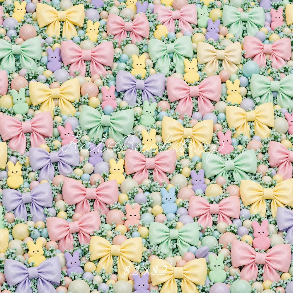 Kate Easter Bunny Pastel Bows Pattern Backdrop Designed by Mini MakeBelieve - Image 5