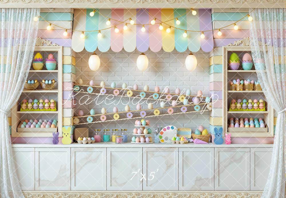 Kate Easter Bunny Pastel Eggs Shop Stall Backdrop Designed by Mini MakeBelieve