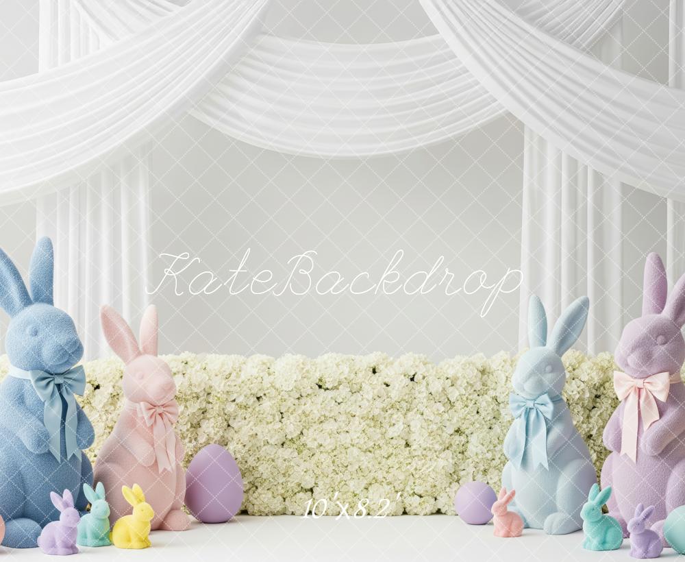 Kate Easter Bunny Pastel Eggs White Drapes Backdrop Designed by Patty Robert - Image 6