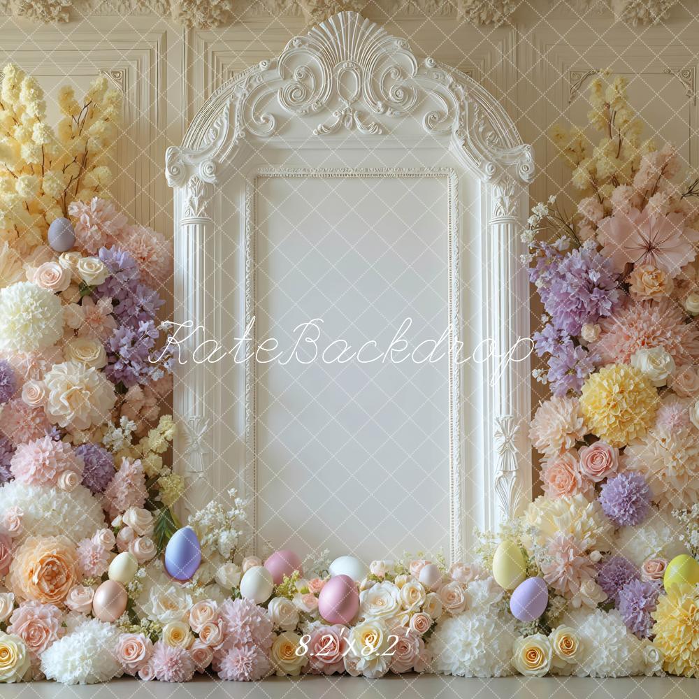Kate Easter Bunny Pastel Floral Ornate Frame Backdrop Designed by Mini MakeBelieve - Image 5