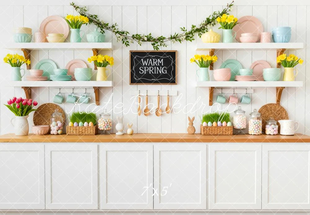 Kate Easter Bunny Pastel Kitchen Spring Backdrop Designed by Patty Robert