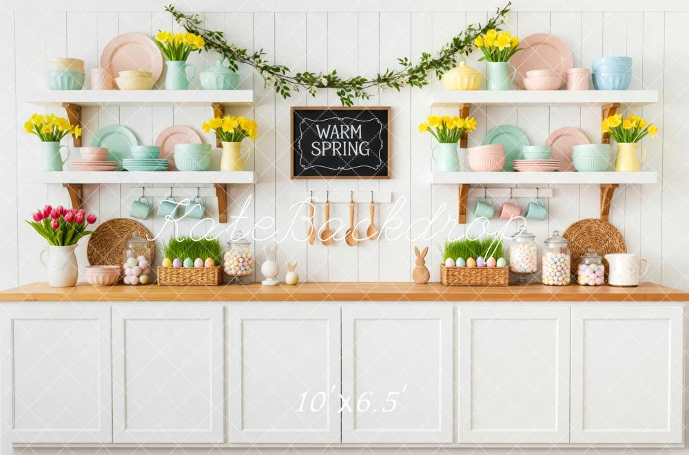 Kate Easter Bunny Pastel Kitchen Spring Backdrop Designed by Patty Robert - Image 4