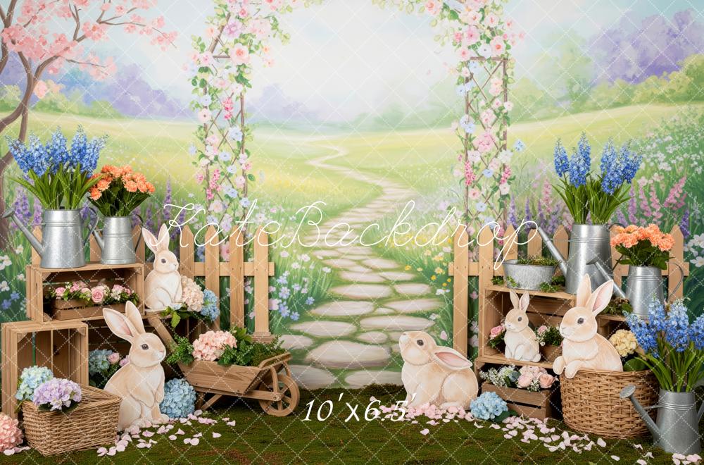 Kate Easter Bunny Pathway Garden Backdrop Designed by Patty Robert - Image 4