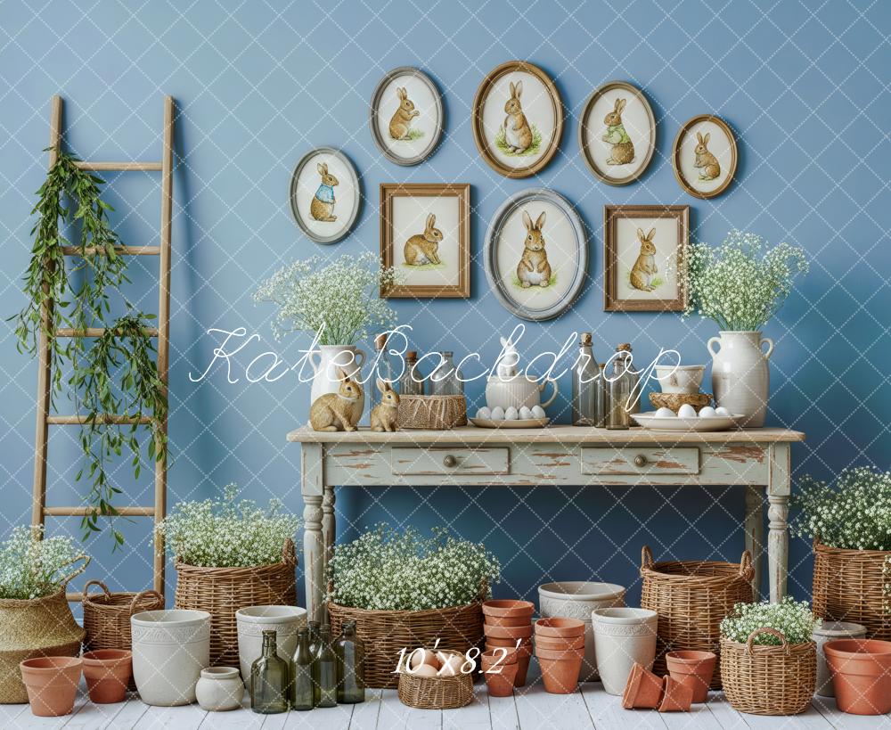 Kate Easter Bunny Wall Art Rustic Pots Backdrop Designed by Patty Robert - Image 6