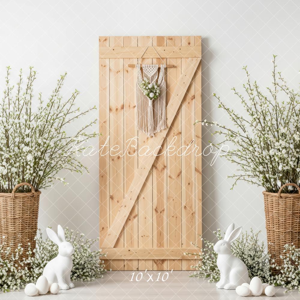 Kate Easter Bunny Wicker Basket Wooden Door Backdrop Designed by Patty Robert - Image 7