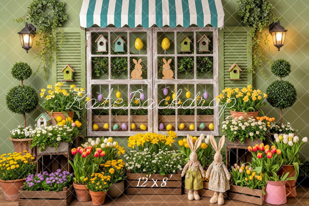 Kate Easter Bunny Window Birdhouse Floral Backdrop Designed by Patty Robert - Image 8