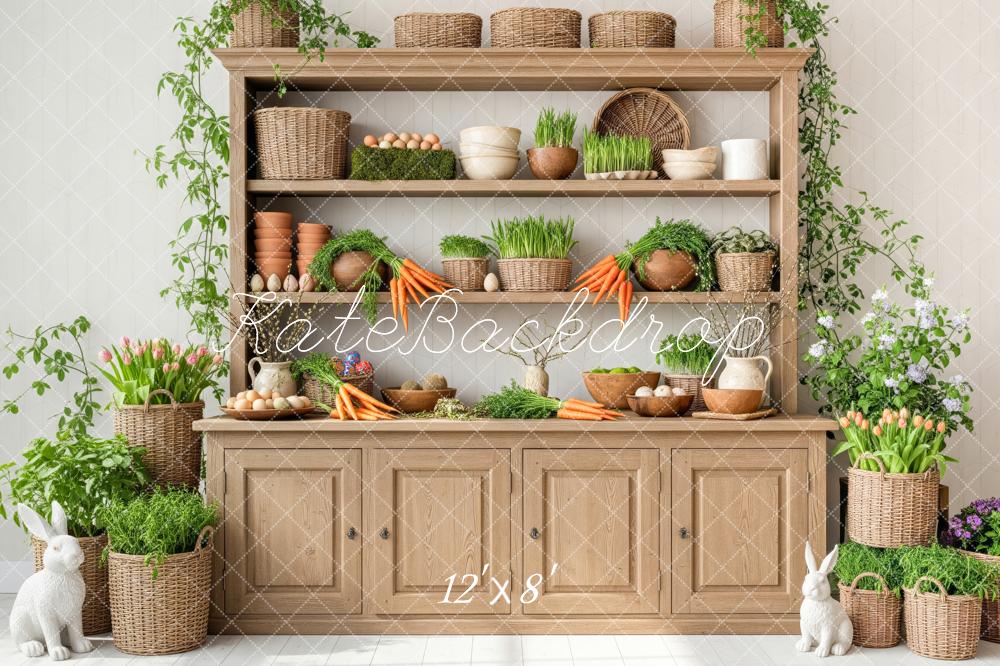 Kate Easter Bunny Wooden Cabinet Carrots Backdrop Designed by Patty Robert - Image 8