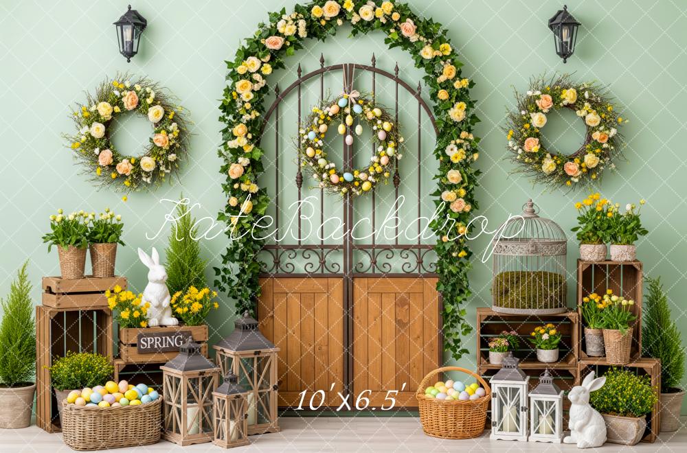 Kate Easter Bunny Wreath Lanterns Backdrop Designed by Patty Robert - Image 4