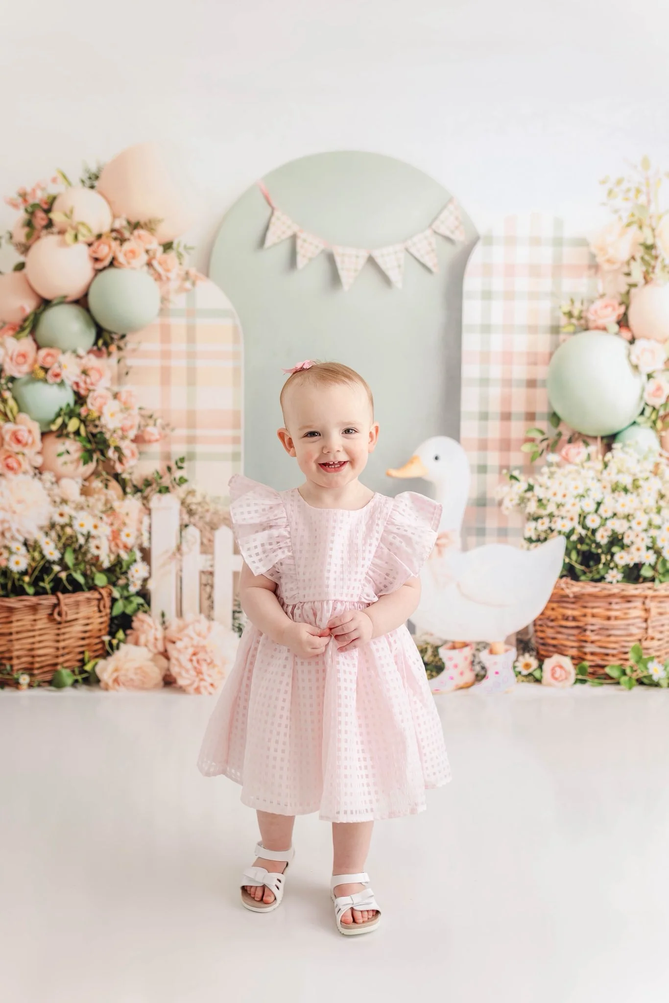 Kate Spring Duck Floral Balloons Pastel Backdrop Designed by Emetselch - Image 11