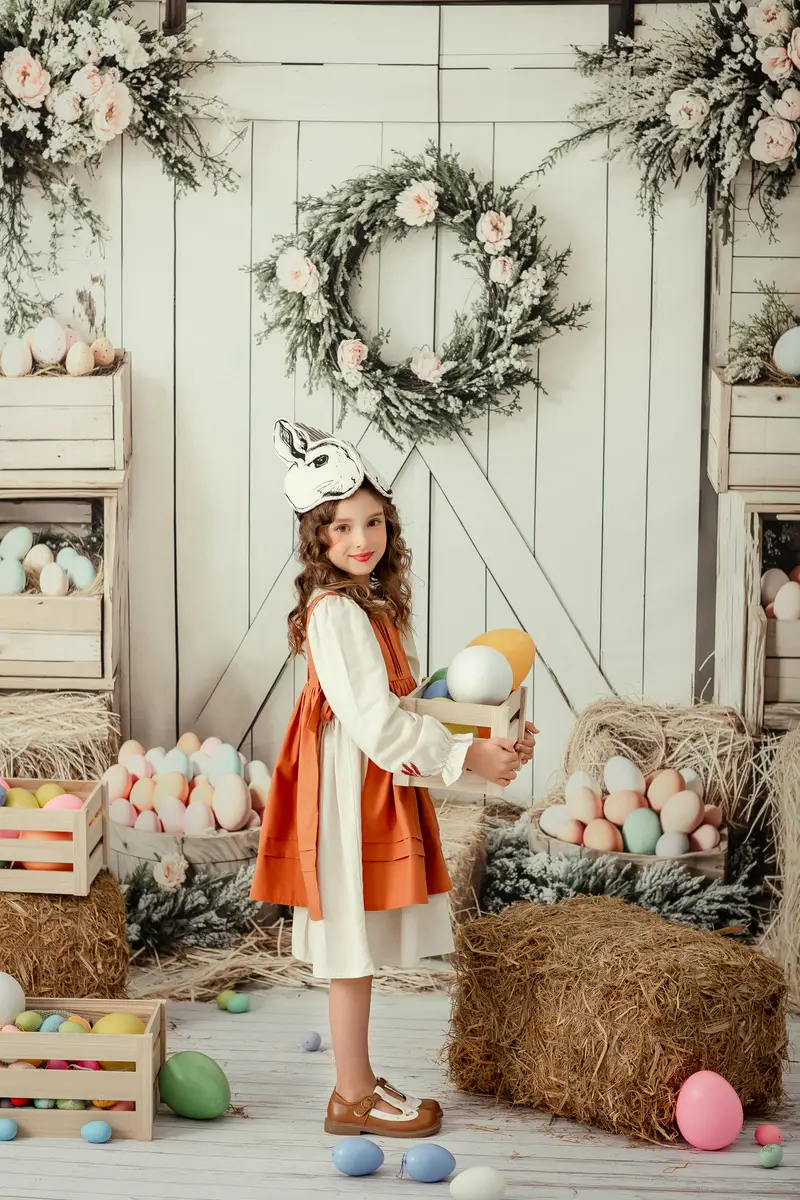 Kate Easter Floral Egg Farmhouse Backdrop Designed by Emetselch