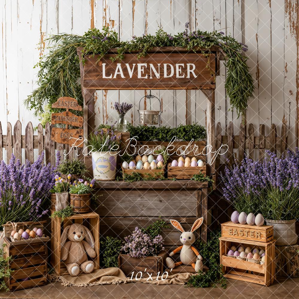 Kate Easter Lavender Eggs Plush Bunny Backdrop Designed by Emetselch - Image 7