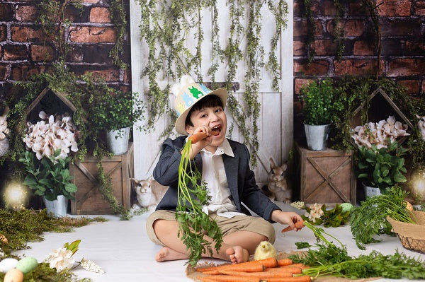 Kate Easter\Spring Brick Garden Bunnies Backdrop Designed by Megan Leigh Photography