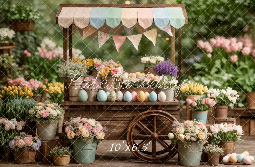 Kate Easter/Spring Flower Cart Eggs Backdrop Designed by Emstselch - Image 4