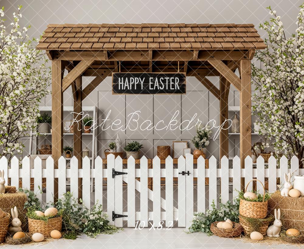 Kate Easter Wooden Arbor White Fence Eggs Backdrop Designed by Patty Robert - Image 6