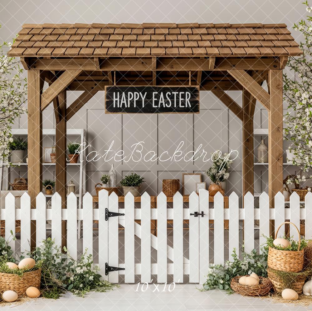 Kate Easter Wooden Arbor White Fence Eggs Backdrop Designed by Patty Robert - Image 7