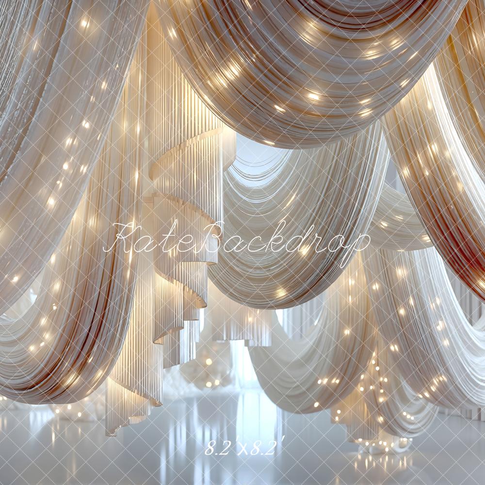 Kate Elegant Draped Fabric Fairy Lights Backdrop Designed by Mini MakeBelieve - Image 5