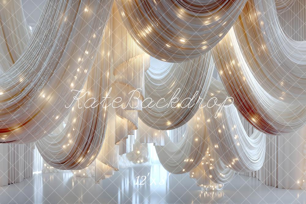 Kate Elegant Draped Fabric Fairy Lights Backdrop Designed by Mini MakeBelieve - Image 8