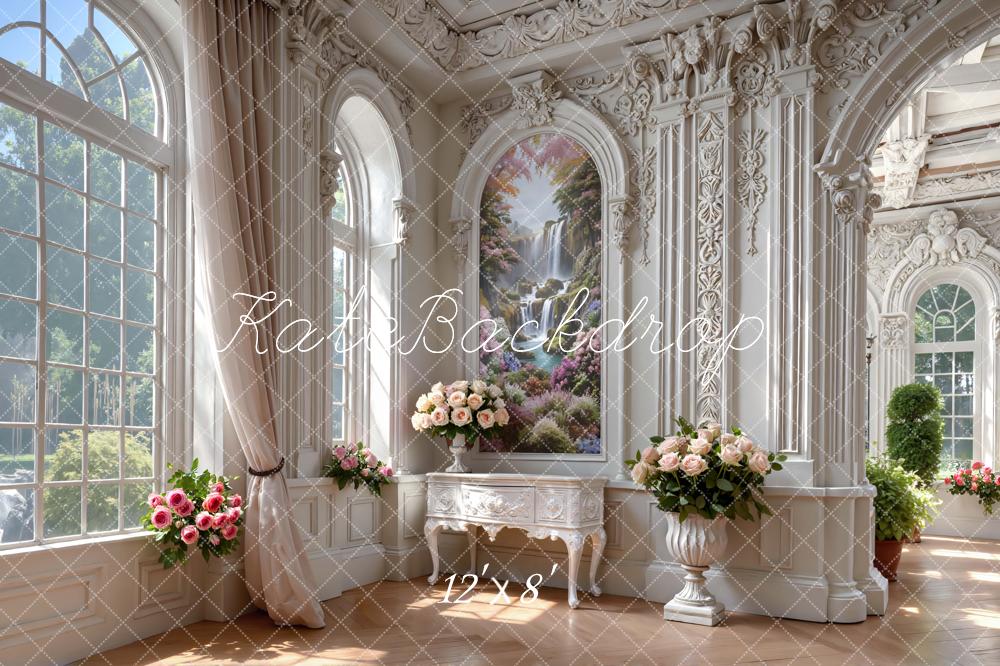 Kate Elegant Floral Windows Waterfall Painting Backdrop Designed by Mini MakeBelieve - Image 8
