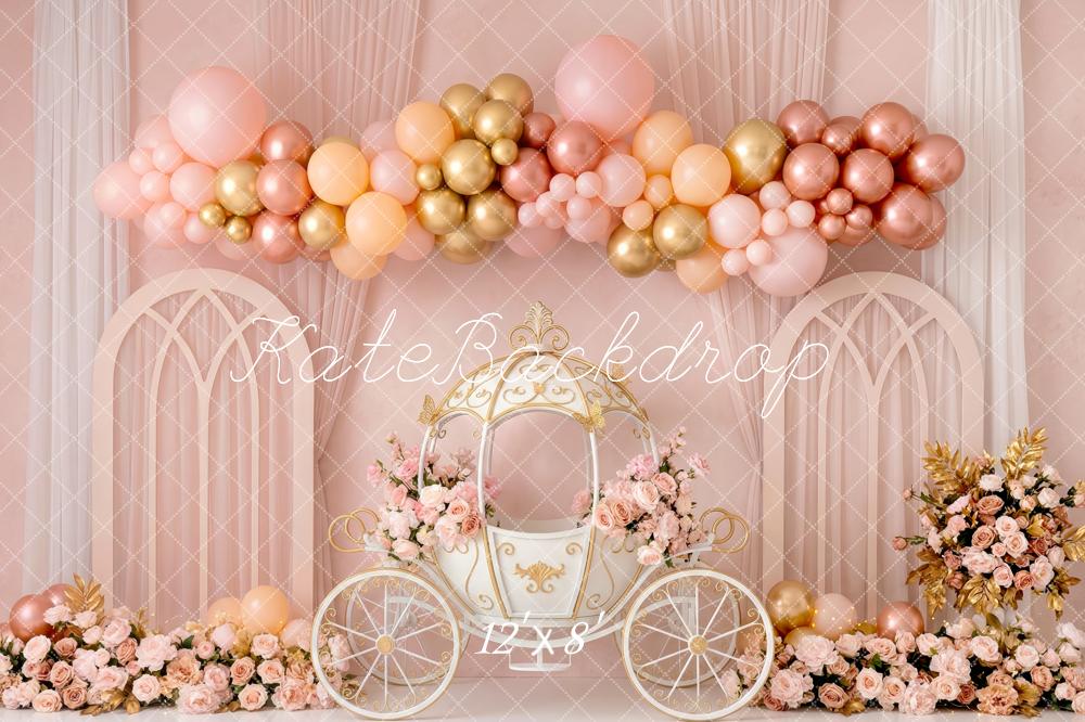 Kate Fairy Carriage Balloons Arch Fleece Backdrop Designed by Patty Robert - Image 4