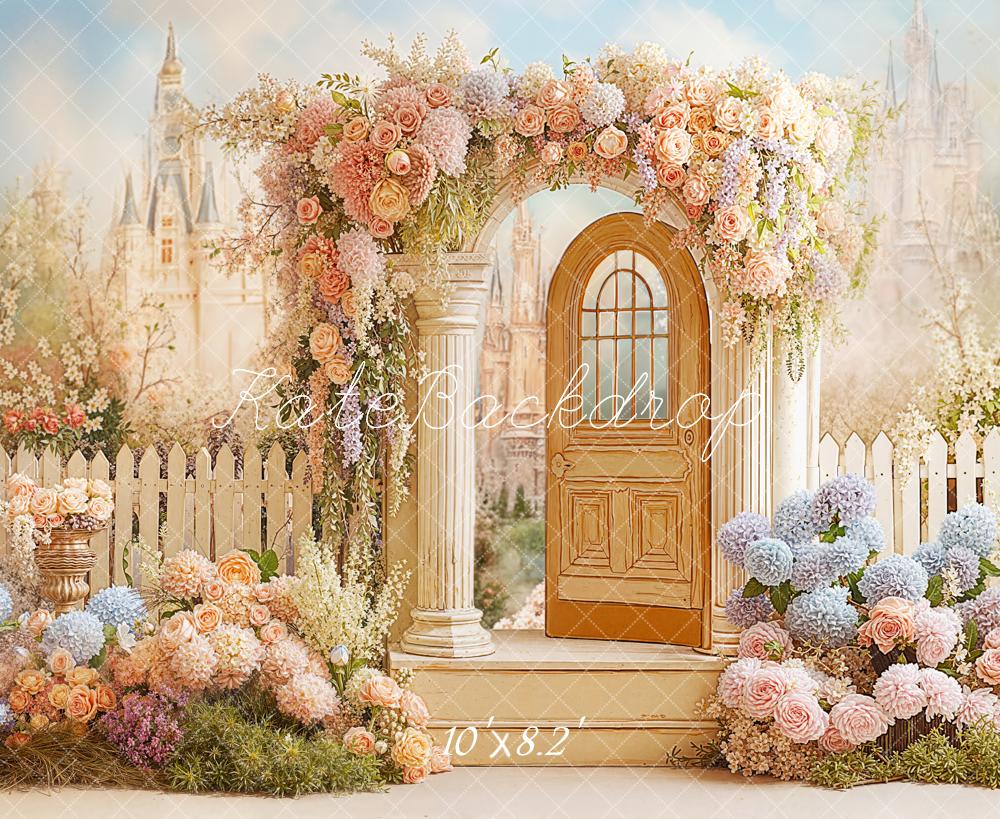 Kate Fairy Castle Door Floral Arch Pastel Backdrop Designed by Chain Photography - Image 6