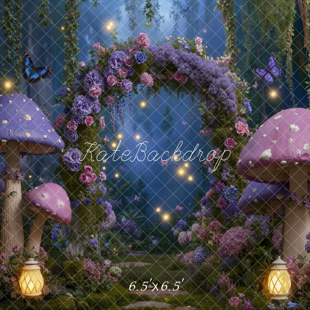 Kate Fairy Fantasy Arch Mushrooms Lanterns Backdrop Designed by Emetselch - Image 2