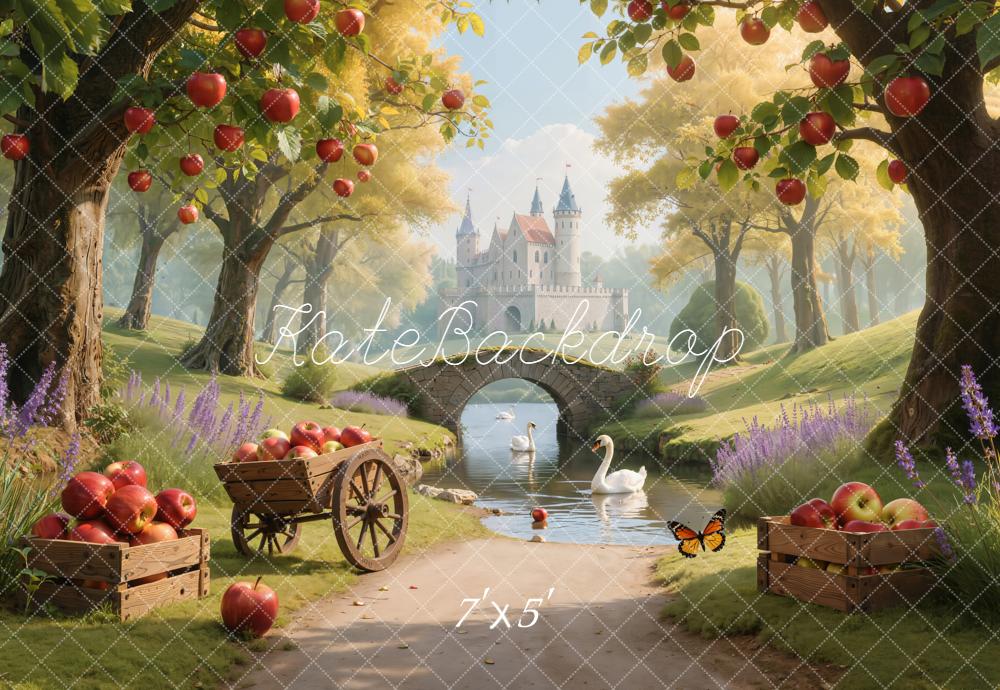 Kate Fairy Fantasy Castle Apples Swans Backdrop Designed by Emetselch