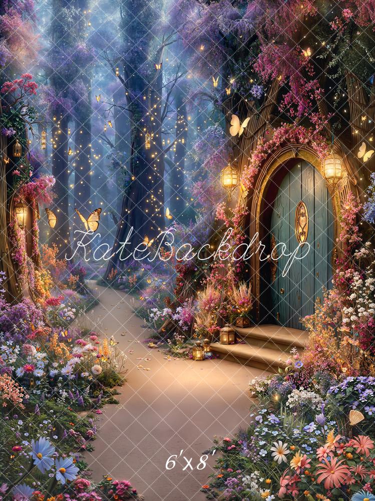 Kate Fairy Fantasy Forest Door Fleece Backdrop Designed by Emetselch
