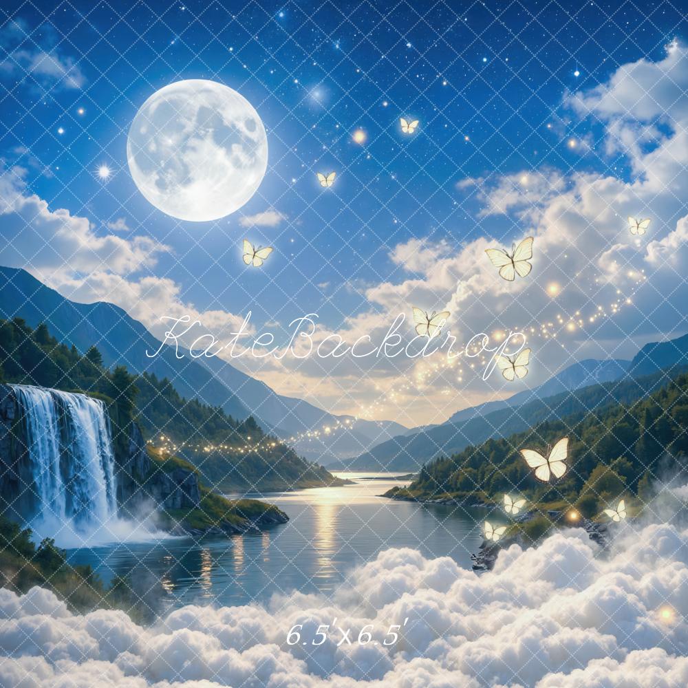 Kate Fairy Fantasy Moon Waterfall Butterflies Backdrop Designed by Mini MakeBelieve - Image 2