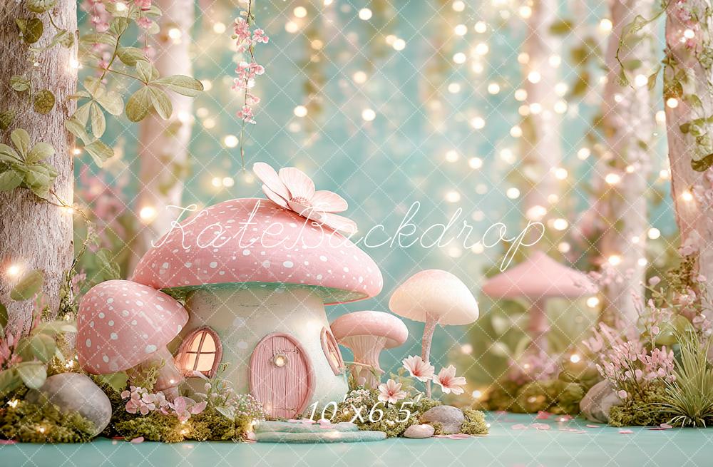 Kate Fairy Fantasy Mushroom House Forest Backdrop Designed by Angela Marie Photography - Image 4