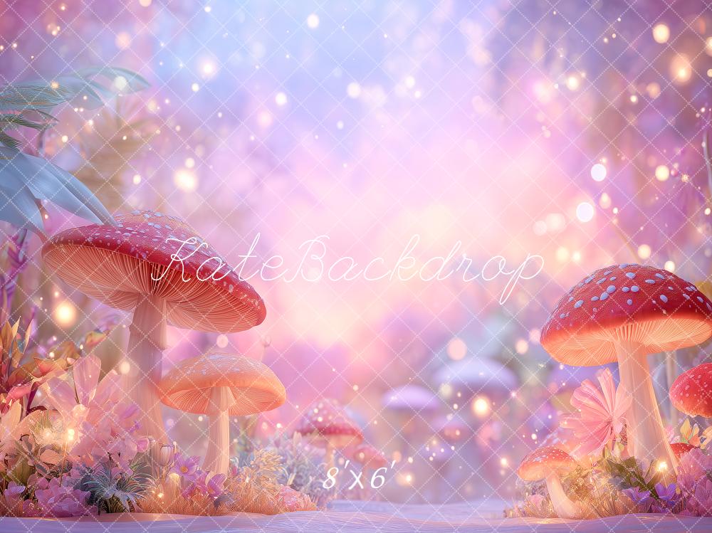 Kate Fairy Fantasy Mushrooms Pastel Bokeh Backdrop Designed by Angela Marie Photography - Image 3