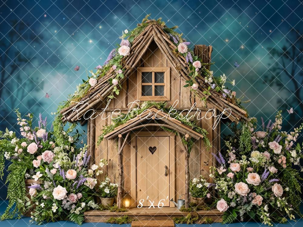 Kate Fairy Fantasy Wooden House Fleece Backdrop Designed by Patty Robert