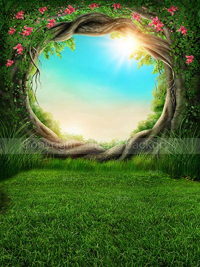 Kate Fantastic Circle Tree Forest Scenery Backdrop for Photography - Image 2