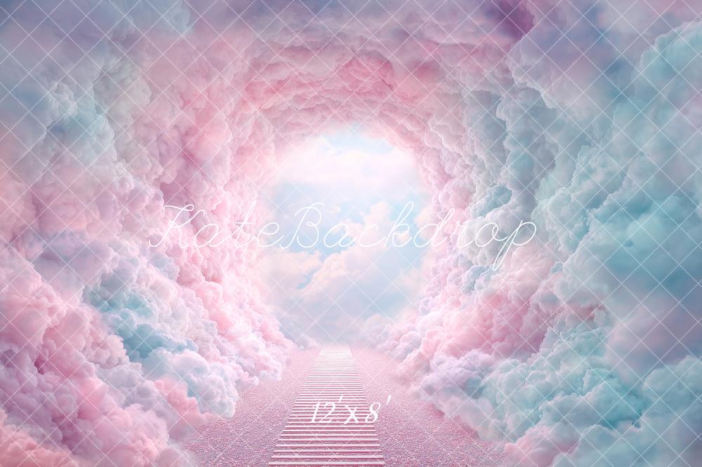 Kate Fantasy Pink Blue Cloud Tunnel Fleece Backdrop Designed by Angela Marie Photography - Image 4