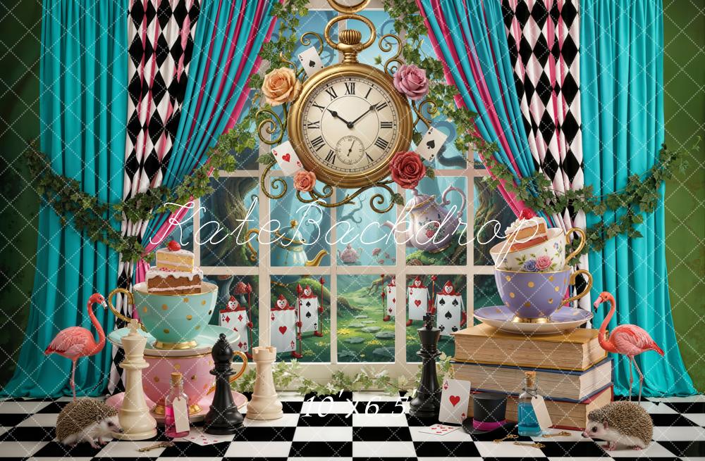 Kate Fantasy Tea Party Playing Cards Chess Fleece Backdrop Designed by Emetselch - Image 2