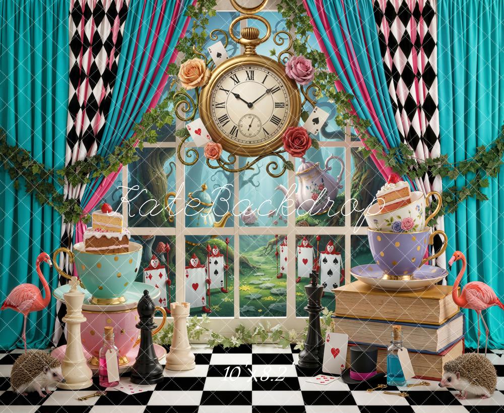 Kate Fantasy Tea Party Playing Cards Chess Fleece Backdrop Designed by Emetselch - Image 3