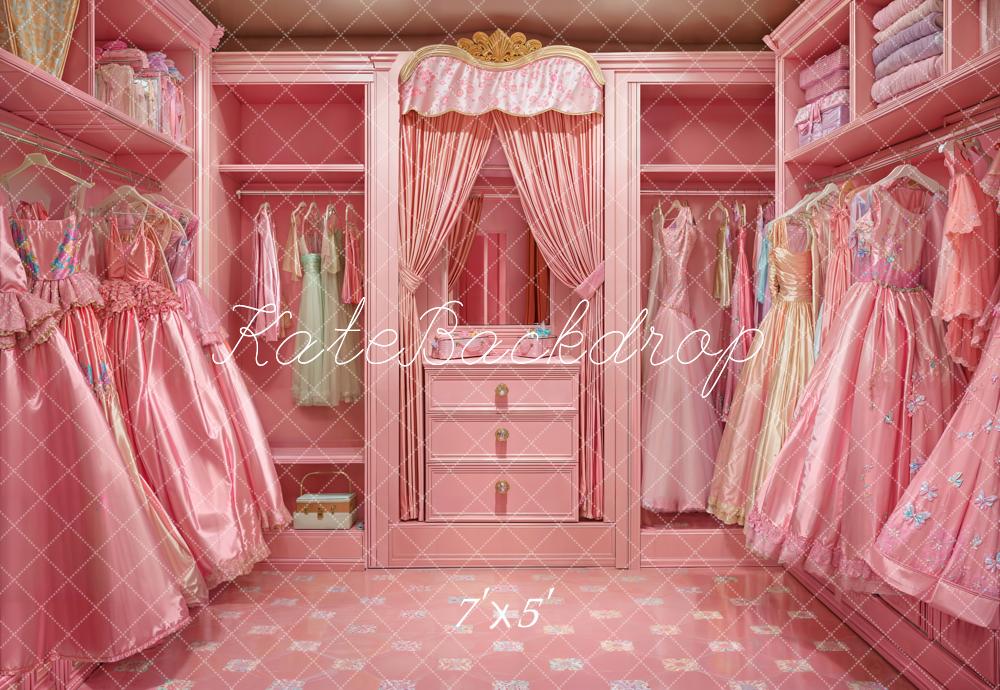 Kate Fashion Doll Pink Closet Dress Backdrop Designed by Emetselch