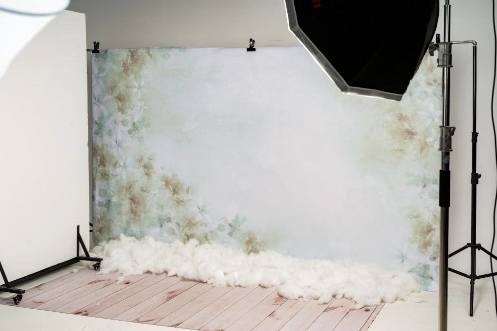 Kate Fine Art Watercolors Green Flowers Abstract Backdrop designed by Veronika Gant - Image 13