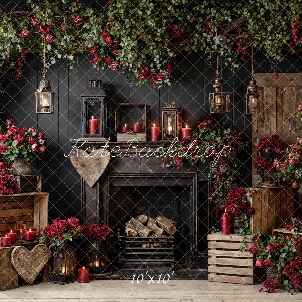 Kate Valentine Fireplace Roses Wooden Crates Backdrop Designed by Emstselch - Image 7