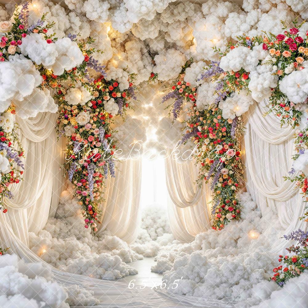 Kate Floral Arch Clouds Drapes Backdrop Designed by Mini MakeBelieve - Image 2