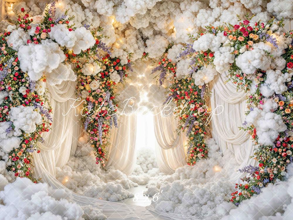 Kate Floral Arch Clouds Drapes Backdrop Designed by Mini MakeBelieve - Image 3